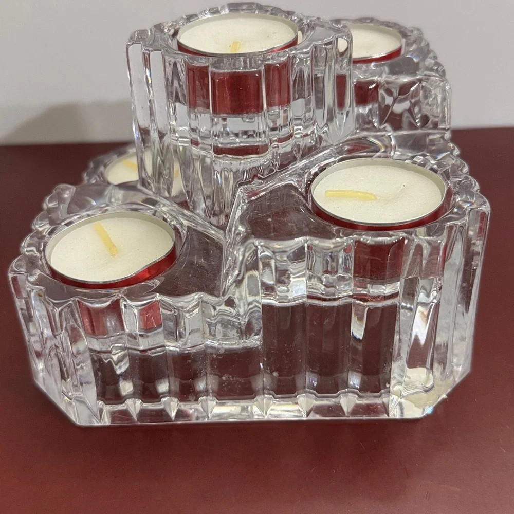 Partylite Rare Vintage Retired Crystal Castle 5 Tier Tealight Candleholder